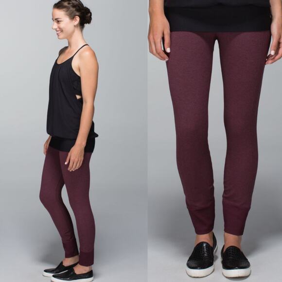 Lululemon Maroon Seamless Leggings Size 4 - Picture 1 of 5